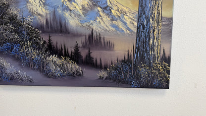 Painting #2552 - 16x20" Canvas - Sunset Mountain Landscape painted 8-17-26