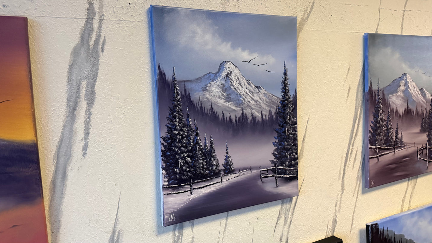 Painting #2216 - 16x20" Canvas - Road to Mt Hood painted 1-2-26