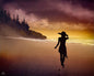 Painting #2386 - 16x20" Canvas - Silhouette Seascape painted 4-13-26
