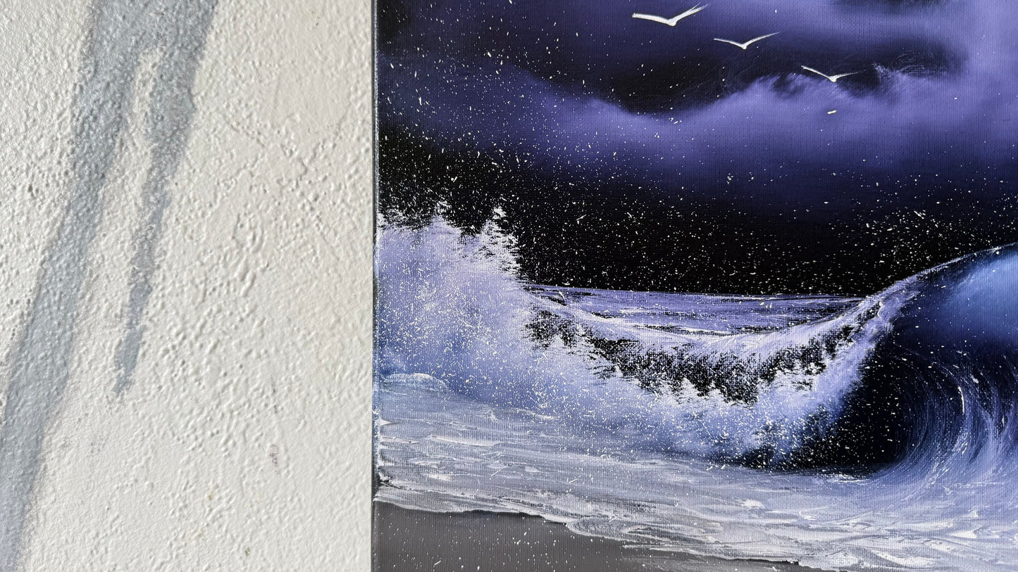 Painting #2467 - 16x20" Canvas - Crashing Wave Seascape painted 5-30-26