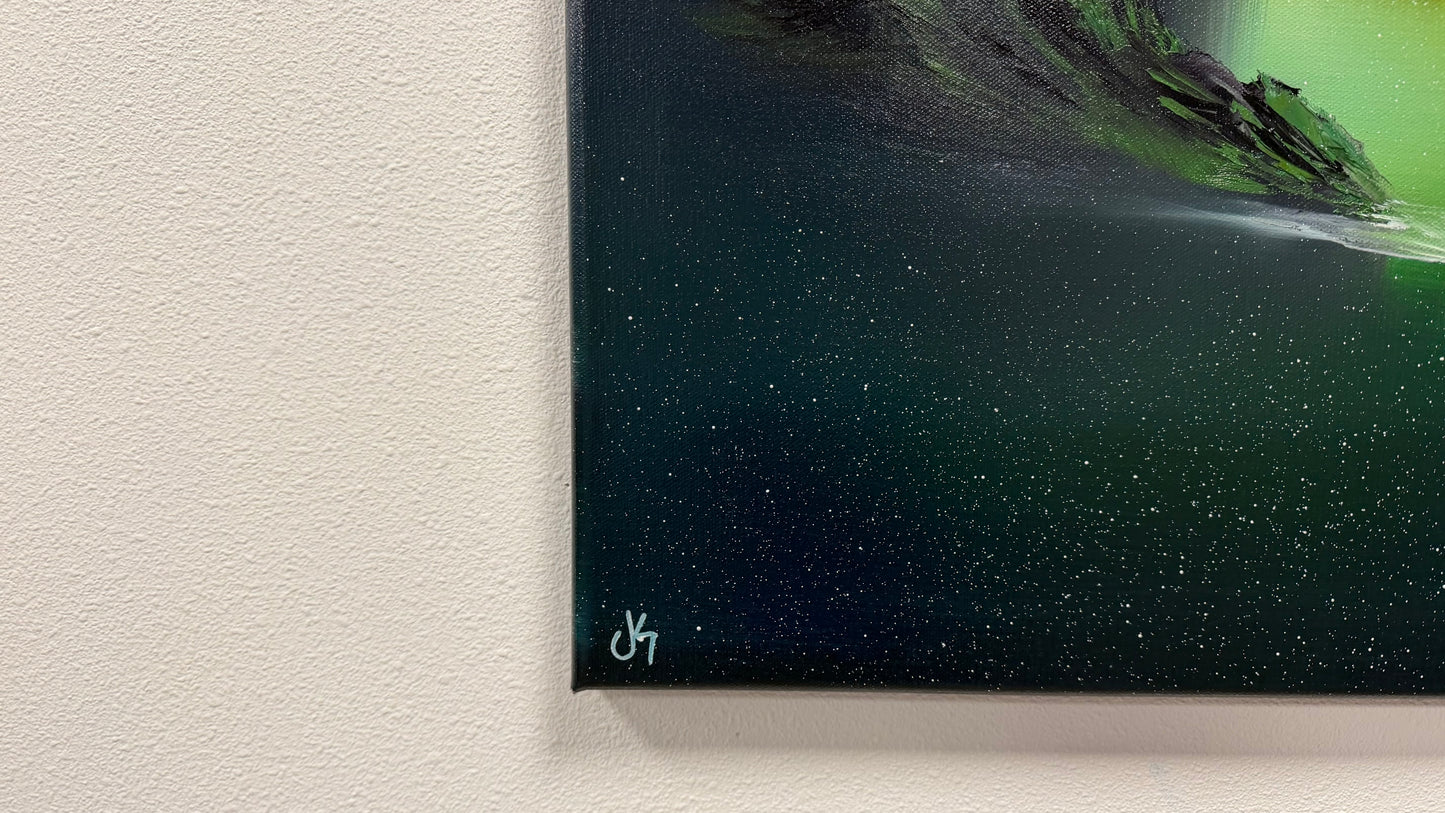 Painting #2569 - 22x28" Canvas - Night Seascape painted on 8-27-26