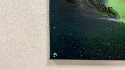 Painting #2569 - 22x28" Canvas - Night Seascape painted on 8-27-26