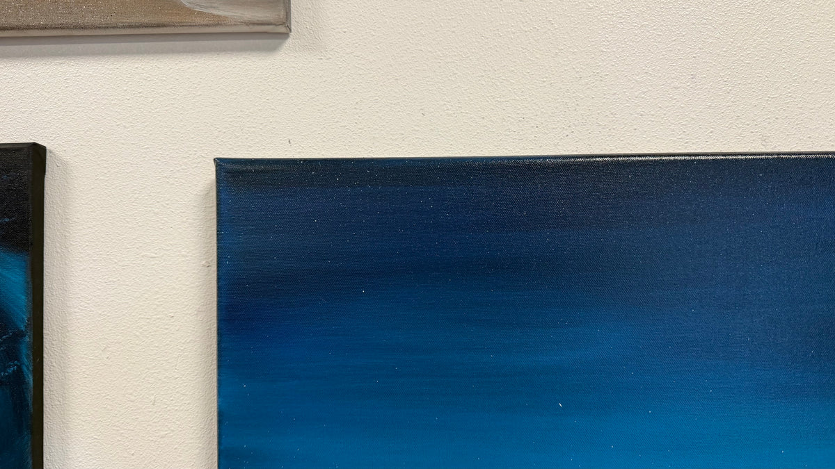Painting #2612 - 22x28" Canvas - Dramatic Night Seascape painted 9-20-26