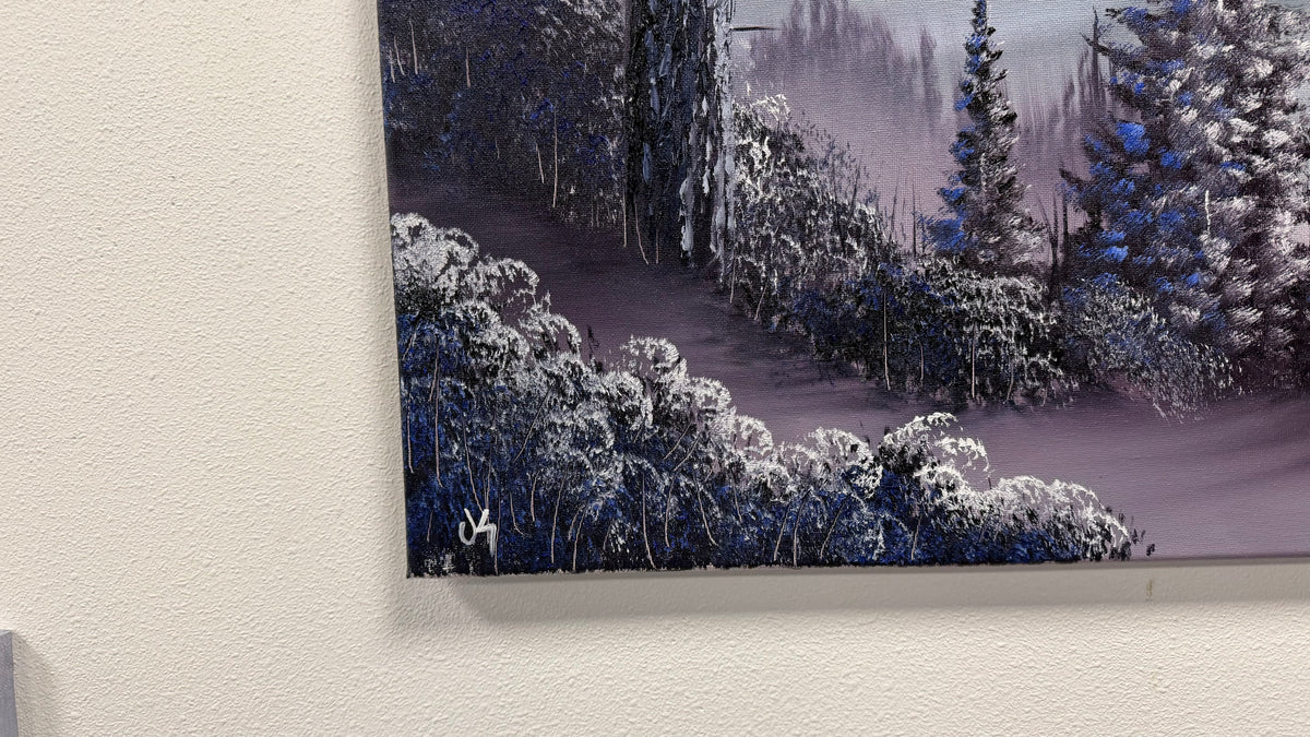 Painting #2586 - 18x24" Canvas - Mountaintop Forest Landscape painted 9-6-26