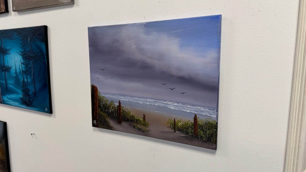 Painting #2615 - 16x20" Canvas - East Coast Seascape painted 9-24-26