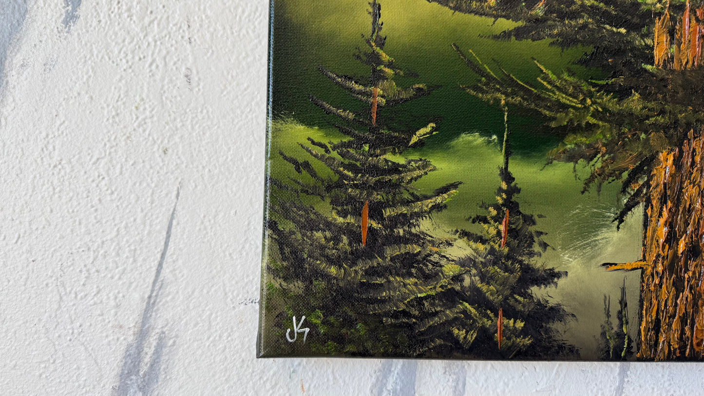 Painting #2470 - 16x20" Canvas - Forest Moon Landscape painted 5-31-26