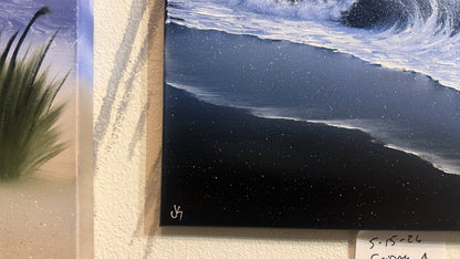 Painting #2408 - 16x20" Canvas - Crashing Wave Seascape painted 4-24-26
