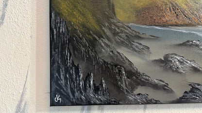 Painting #2416 - 20x24" Framed Canvas - Pacific Northwest Seascape painted 4-28-26