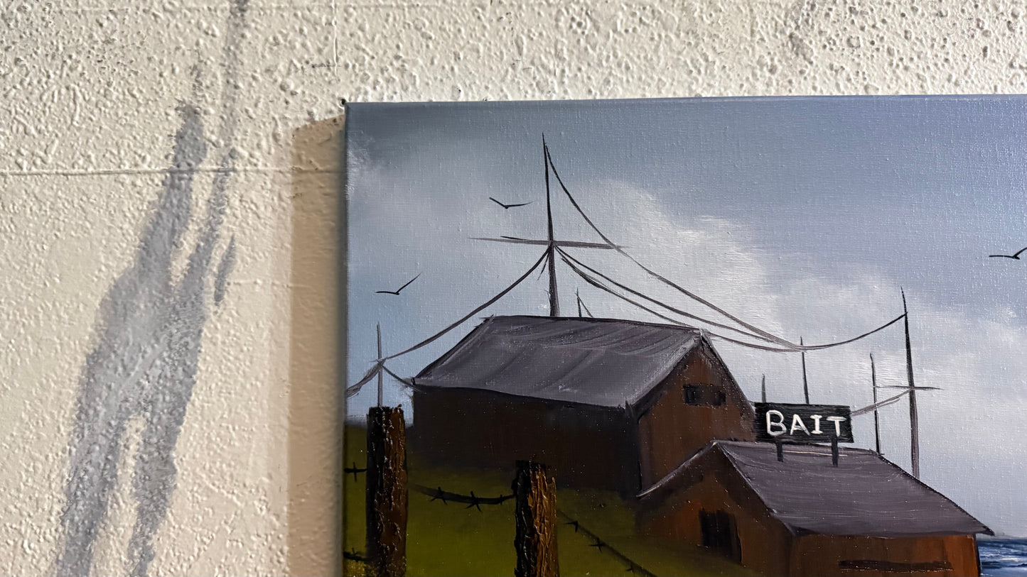 Painting #2420 - 16x20" Canvas - Barnacle Bay Seascape painted 4-30-26