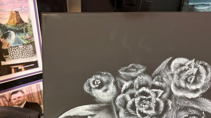 Painting #2276 - 16x20" Color Your Own Canvas - Rose Bouquet painted 2-7-26