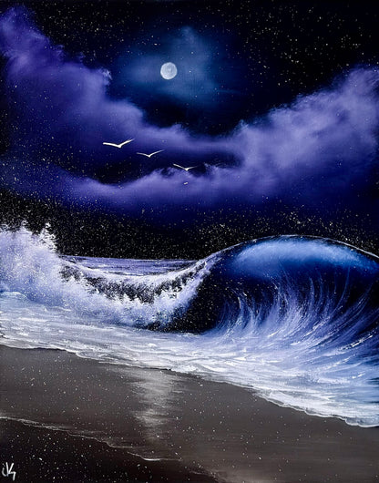 Painting #2467 - 16x20" Canvas - Crashing Wave Seascape painted 5-30-26