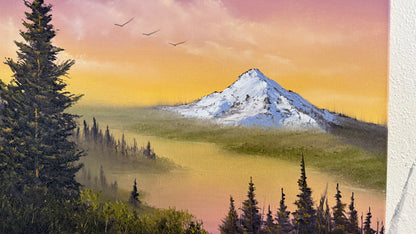 Painting #2399 - 16x20" Canvas - Mt Hood Columbia River Landscape painted 4-19-26