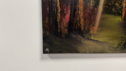 Painting #2521 - 20x24" Canvas - Sunset Forest Landscape painted 7-20-26