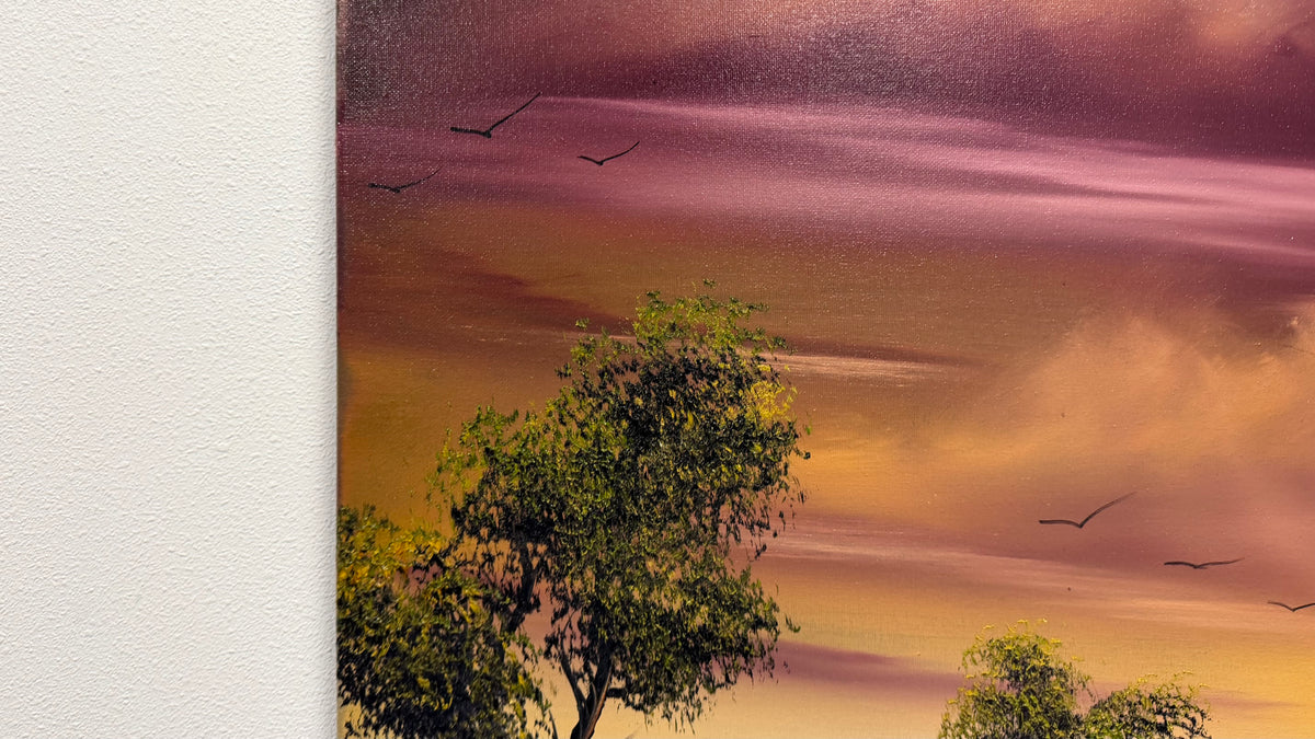 Painting #2642 - 20x24" Canvas - Sunset Landscape painted 10-9-26