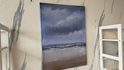 Painting #2116 - 18x24" Canvas - Stormy Seascape painted 10-25-25