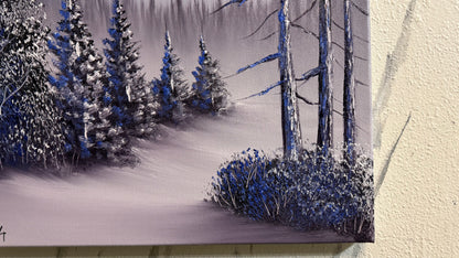 Painting #2257 - 18x24" Canvas - Winter Landscape painted 1-25-26