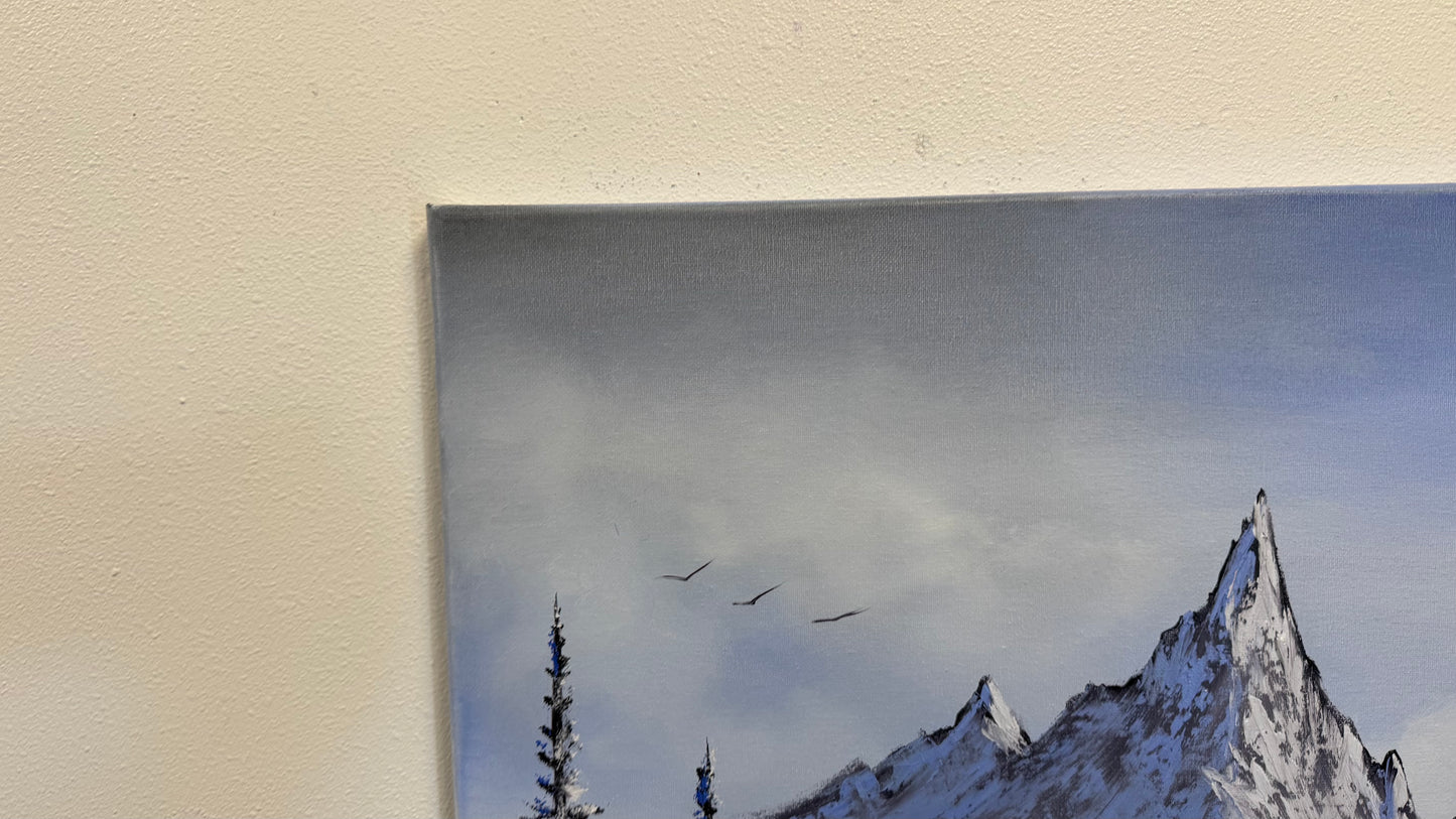 Painting #2574 - 18x24" Canvas - Mountain Landscape painted 8-30-26