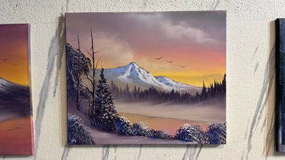 Painting #2290 - 20x24" Canvas - Winter Landscape painted 2-15-26