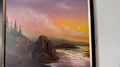 Painting #2438 - 20x24" Framed Canvas - West Coast Seascape painted 5-15-26