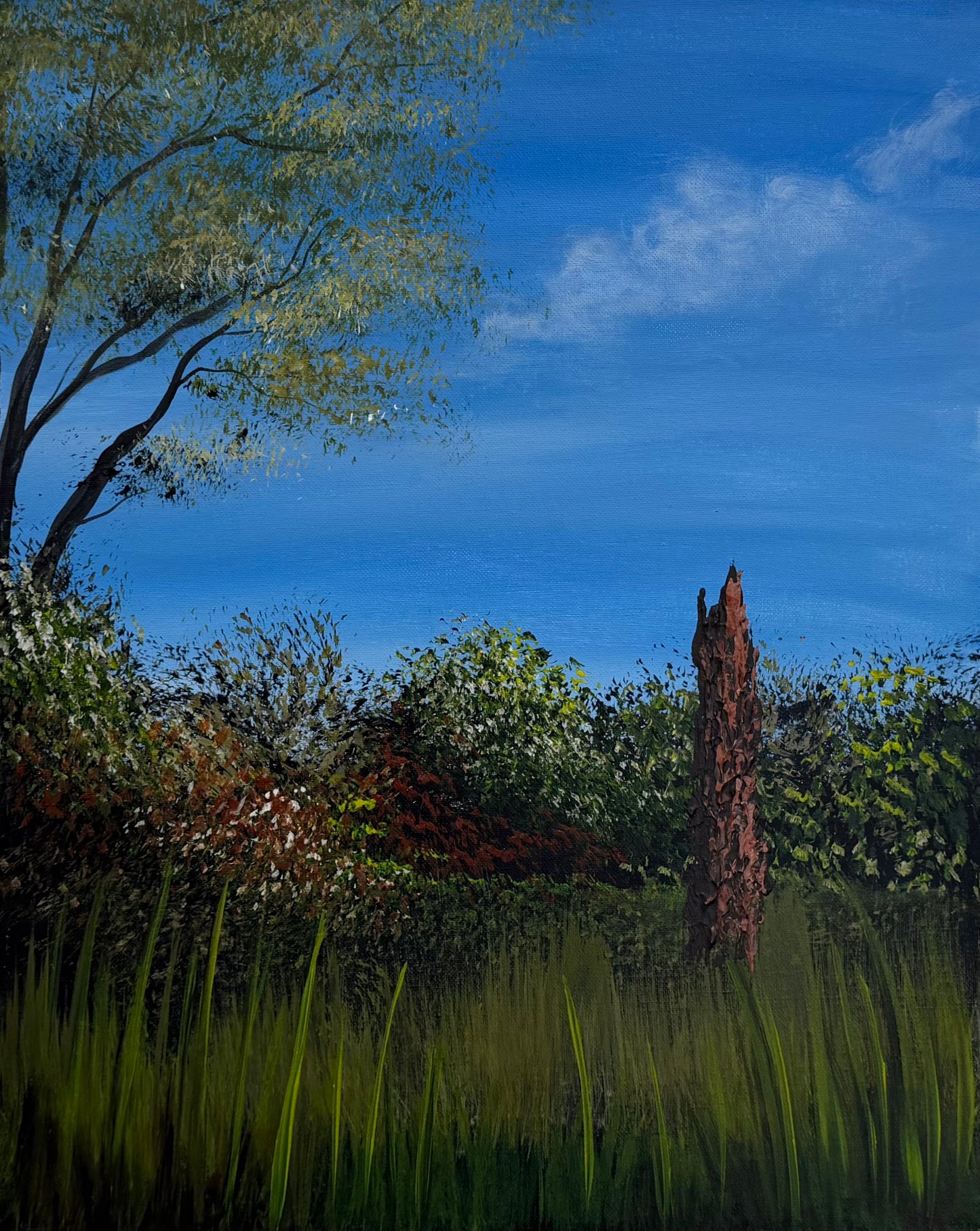 Painting # by Dani from Happily Painted - 16x20" Canvas - Forgotten Fence