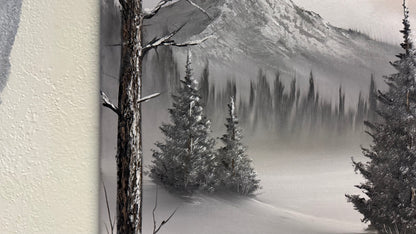 Painting #2167 - 16x20" Canvas - Winter Landscape painted 12-1-25