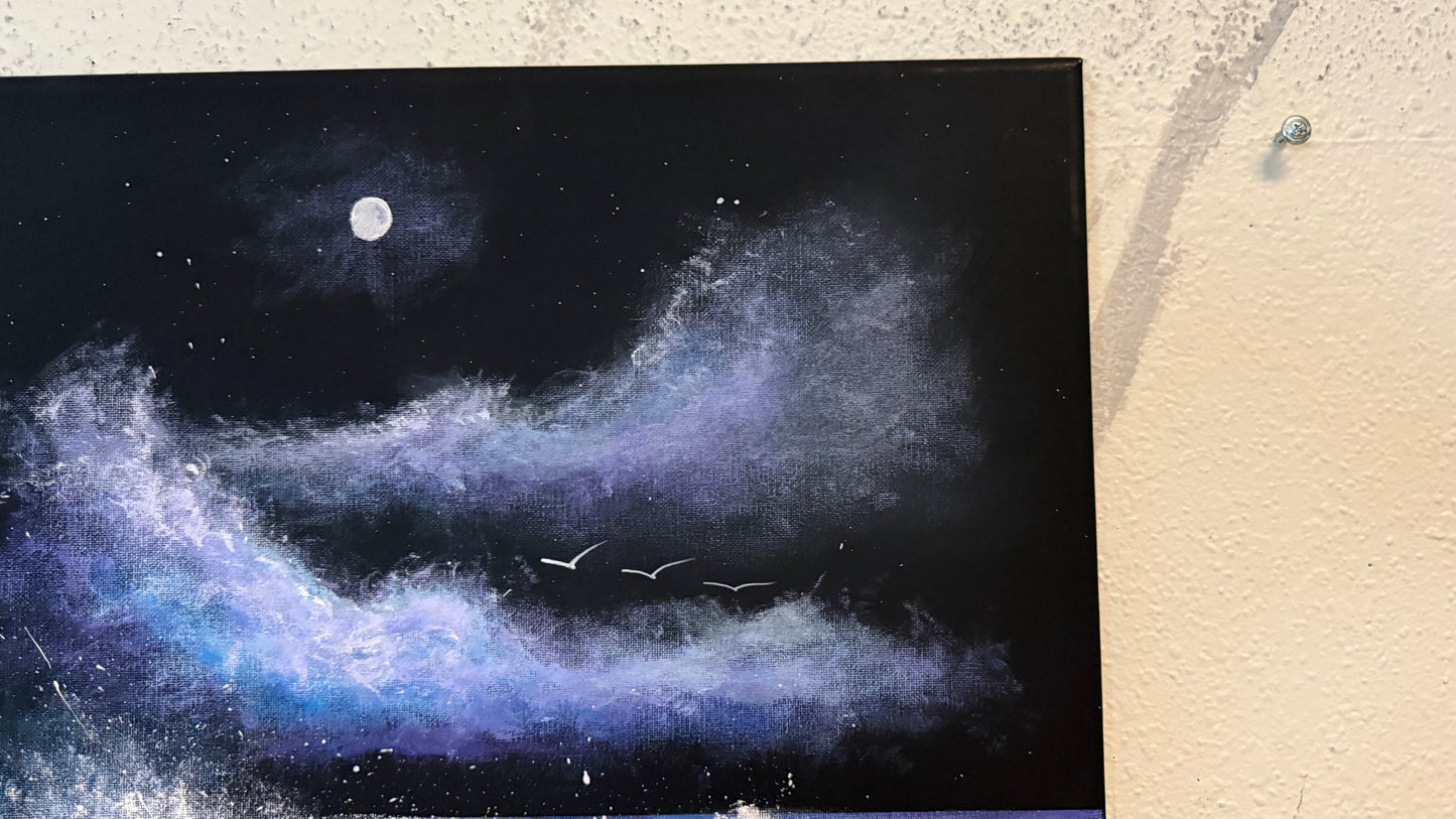 Painting #2324 - 16x20" Canvas - Acrylic Seascape painted 3-8-26