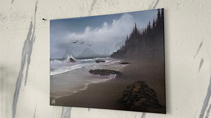Painting #2097 - 16x20" Canvas - Oregon Waves Seascape painted 10-11-25