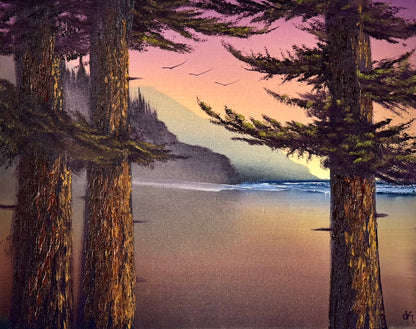 Painting #2400 - 16x20" Canvas - Oregon Coast Seascape painted 4-19-26