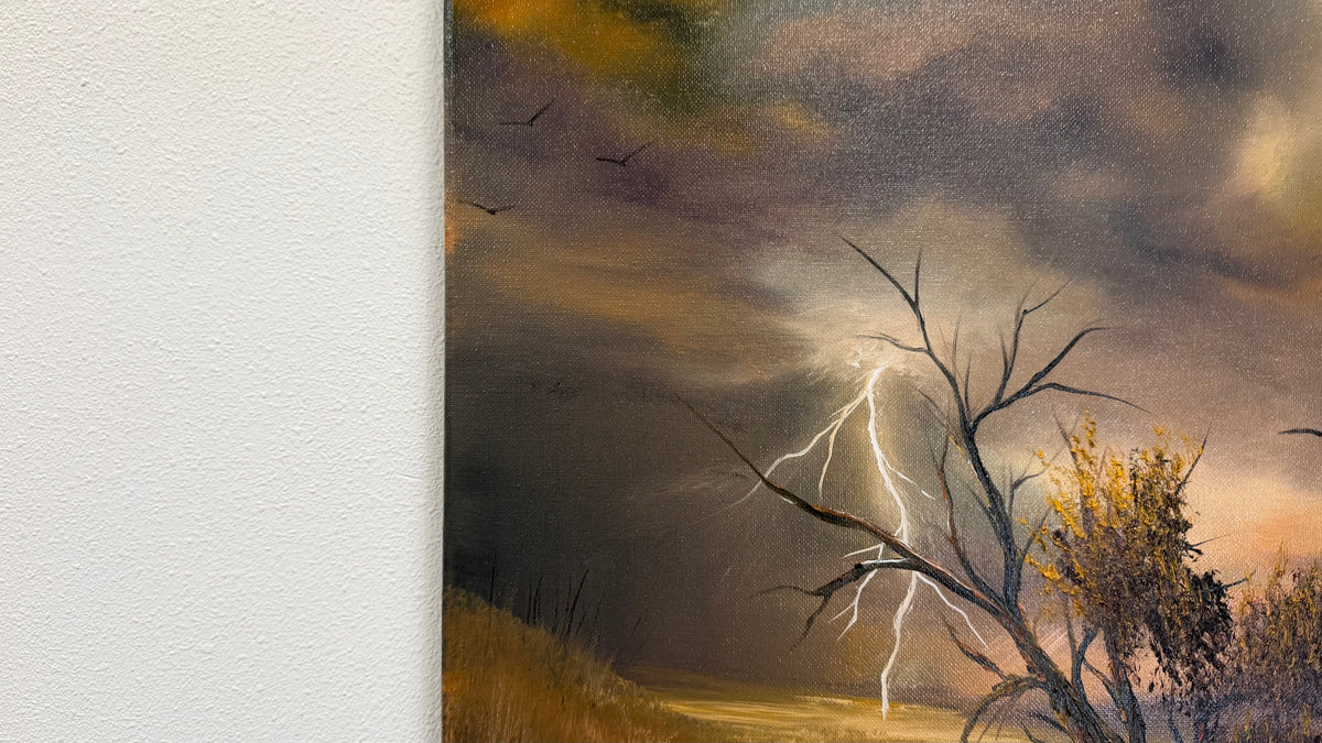 Painting #2588 - 16x20" Canvas - Midwest Thunderstorm Landscape painted 9-7-26