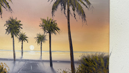 Painting #2246 - 16x20" Canvas - Palm Tree Drive painted 1-19-26