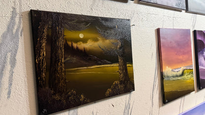 Painting #2317 - 16x20" Canvas - Night Seascape painted 3-5-26