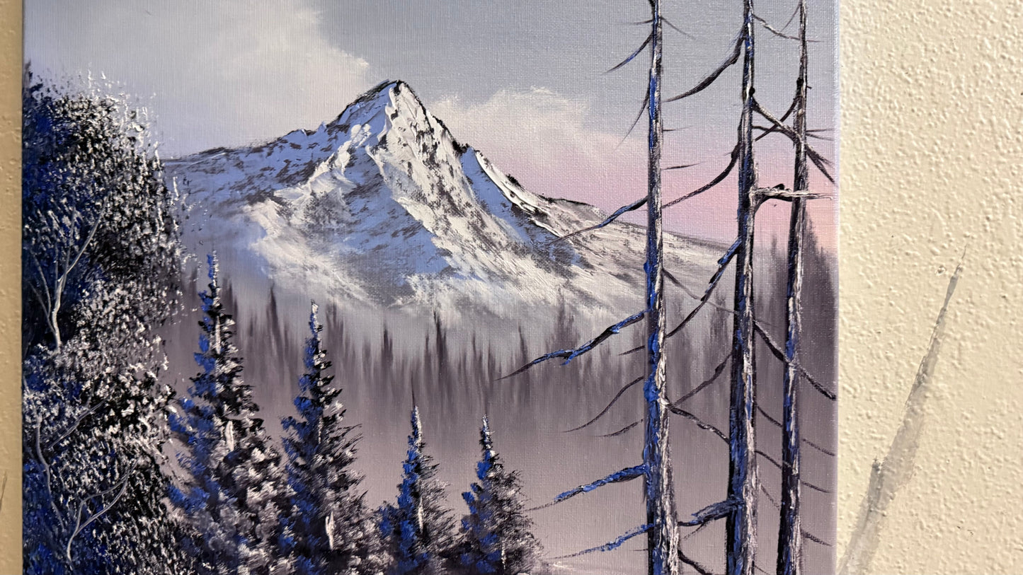 Painting #2257 - 18x24" Canvas - Winter Landscape painted 1-25-26