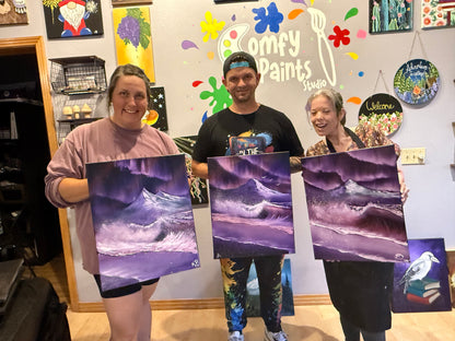 GROUP Painting Class - Night Time Black Canvas Scene with PaintWithJosh