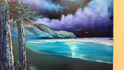 Painting #2524 - 16x20" Canvas - Coastal Seascape painted 7-23-26