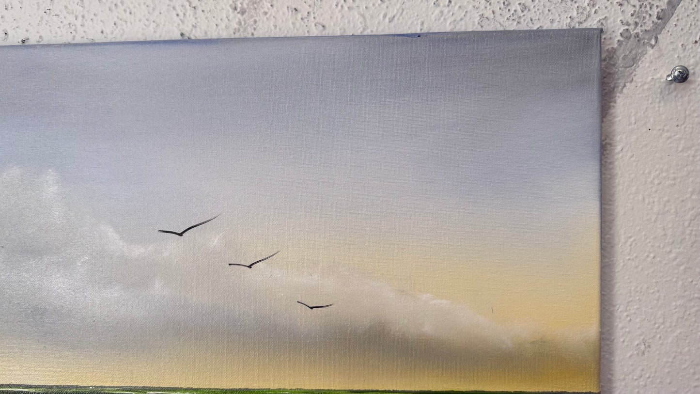 Painting #2472 - 16x20" Canvas - Sunrise Seascape painted 6-1-26