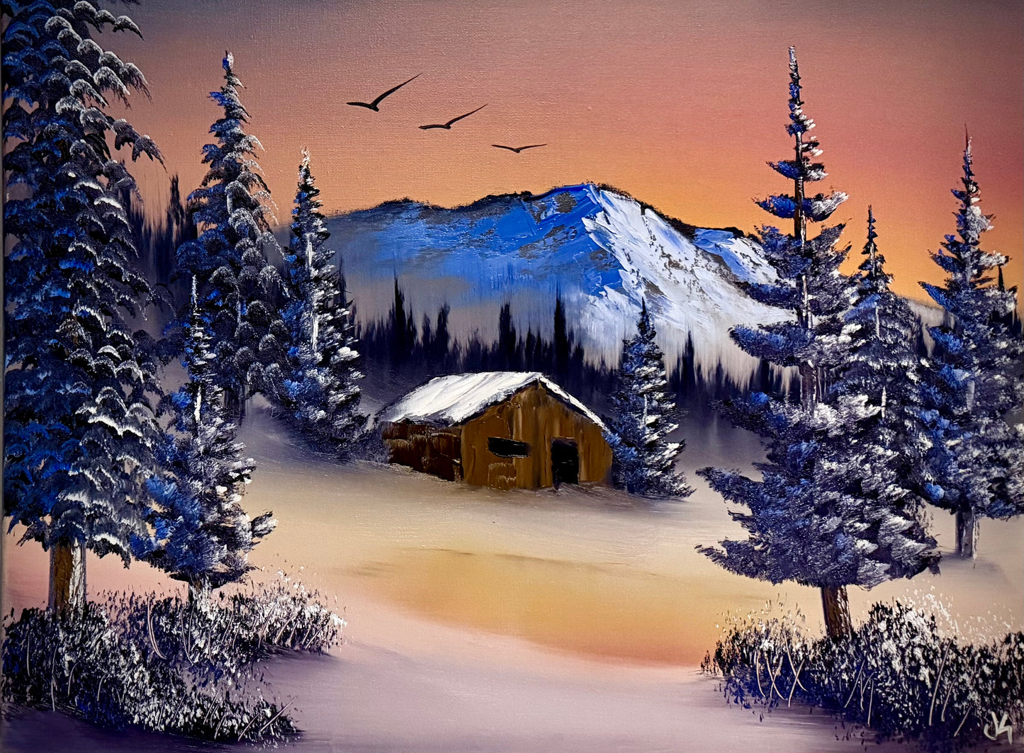 Painting #2134 - 18x24" Canvas - Mountain Landscape painted 11-6-25