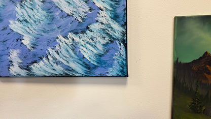 Painting #2578 - 22x28" Canvas - Dramatic Mountain Landscape with Dragon silhouette painted 9-3-26