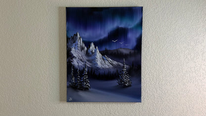 Painting #2498 - 16x20" Canvas - Night Mountain Landscape painted 6-30-26