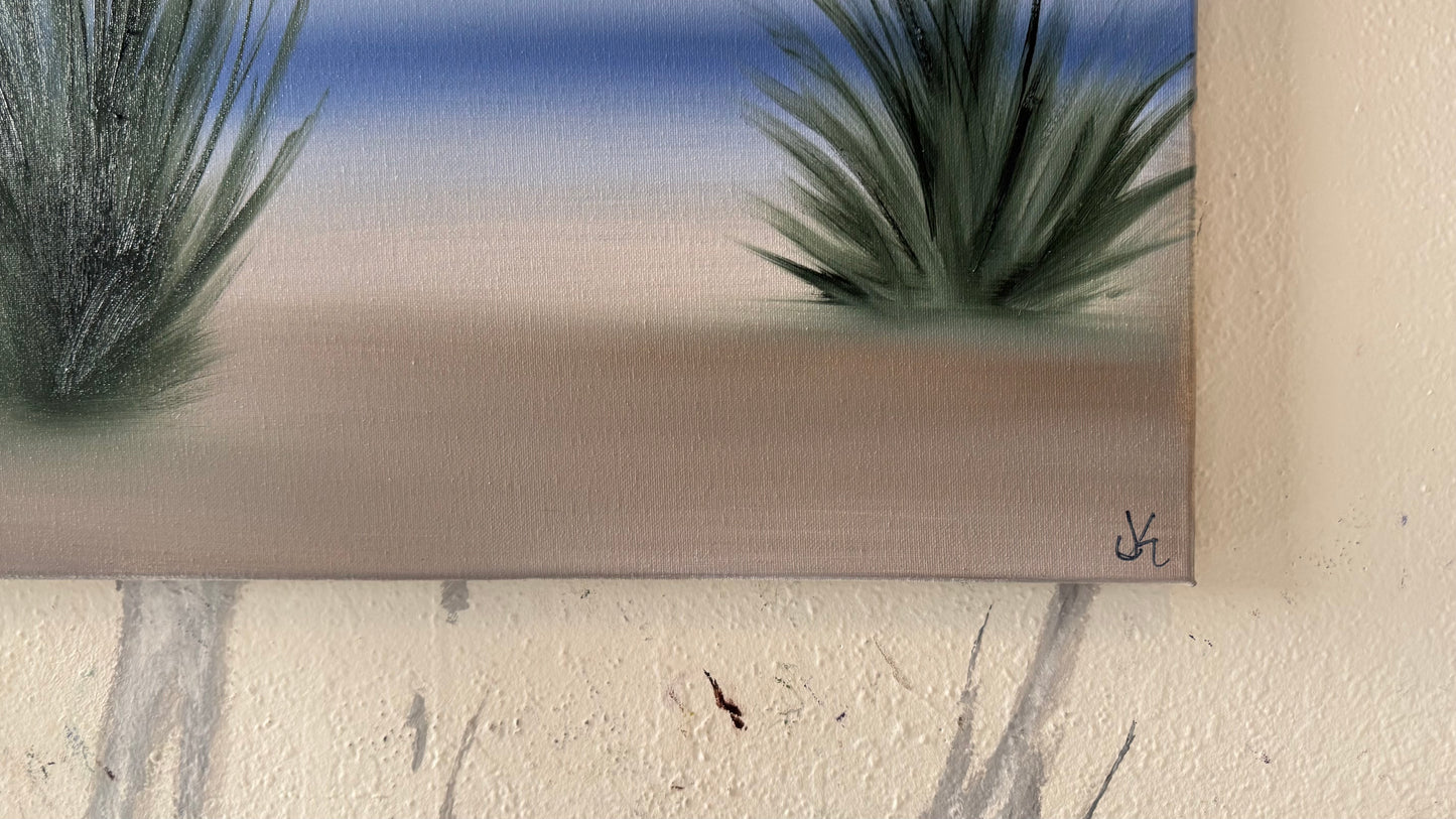 Painting #2202 - 16x20" Canvas - Dune Grass Seascape painted 12-27-25