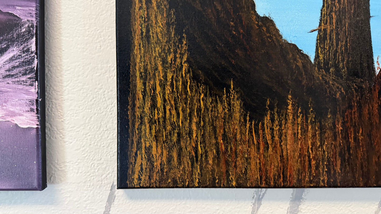 Painting #2356 - 16x20" Canvas - Acrylic Tree Bark Oval painted 3-26-26