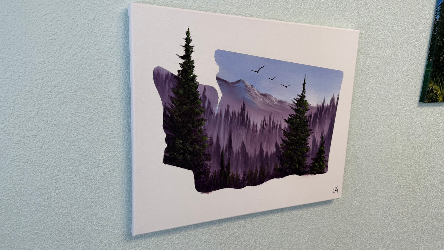 Painting #2110 - 16x20" Canvas - Washington Forest painted 10-19-25