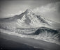 Painting #2536 - 20x24" Canvas - Black and White Mountain Seascape painted 7-31-26