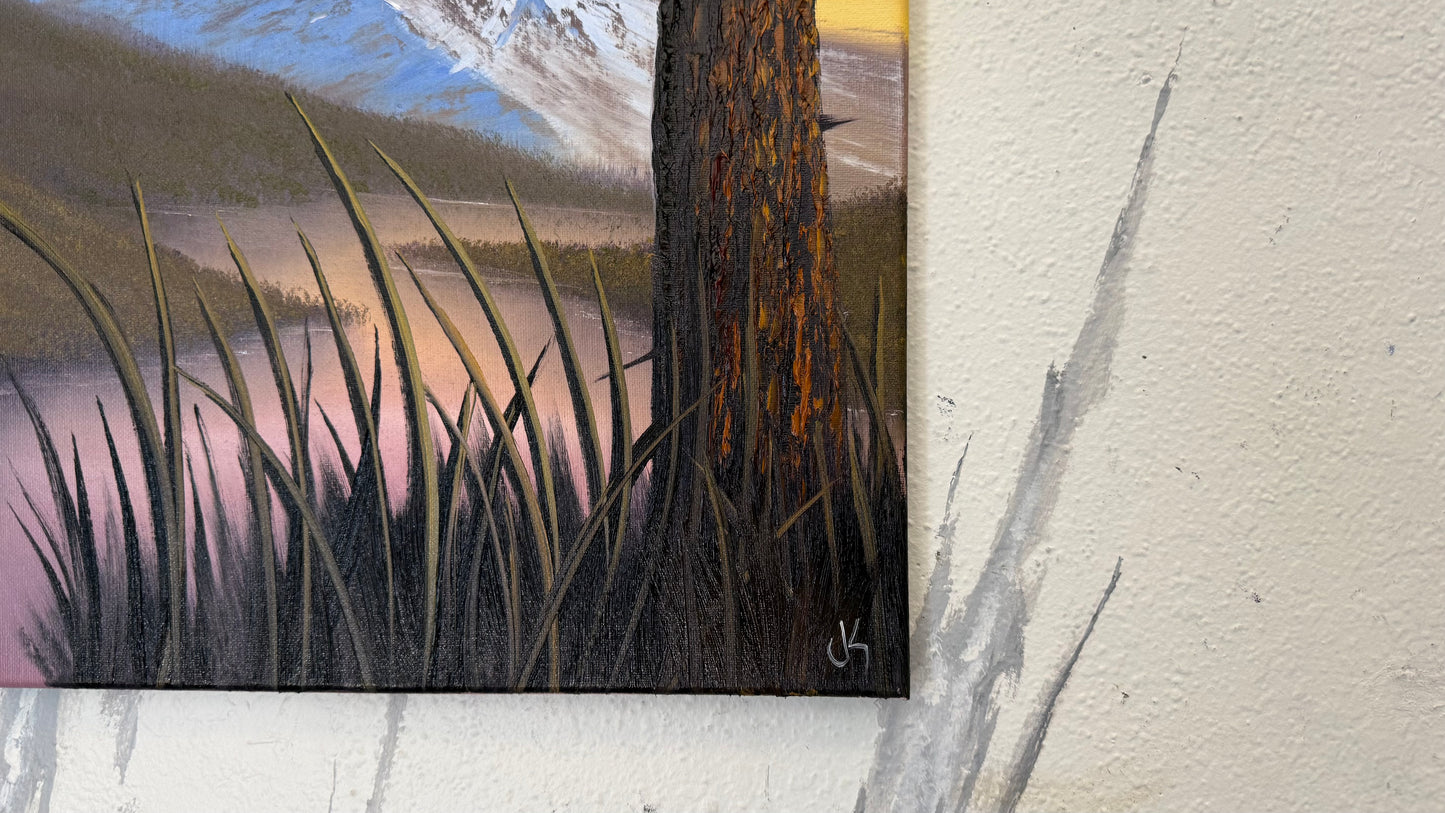 Painting #2357 - 16x20" Canvas - Mountain River Landscape painted 3-26-26