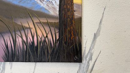 Painting #2357 - 16x20" Canvas - Mountain River Landscape painted 3-26-26