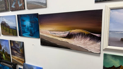 Painting #2614 - 20x36" Stage 2 Canvas - Night Seascape painted 9-21-26