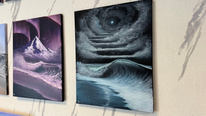 Painting #2391 - 16x20" Canvas - Stairway to Heaven Seascape painted 4-16-26