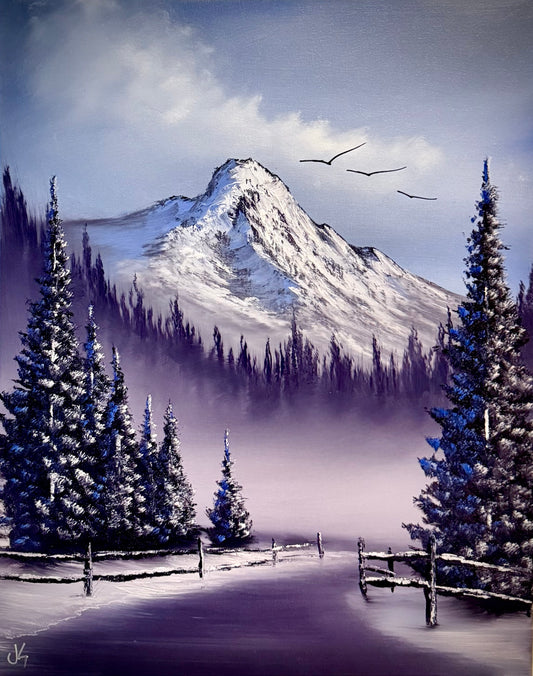 Painting #2216 - 16x20" Canvas - Road to Mt Hood painted 1-2-26