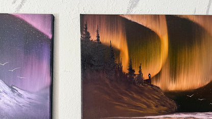 Painting #2379 - Golden Coast Northern Lights Seascape painted 4-7-26