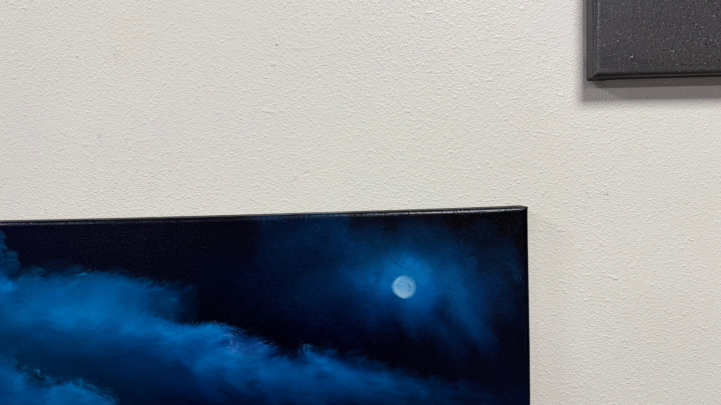 Painting #2529 - 16x20" Canvas - Night Seascape painted 7-26-26