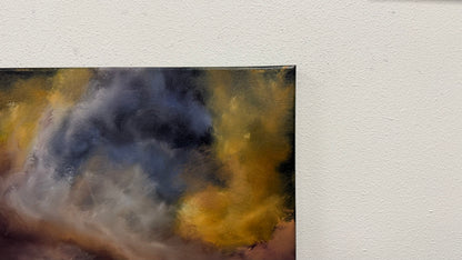 Painting #2589 - 16x20" Framed Canvas - Lightning Thunderstorm Landscape painted 9-7-26